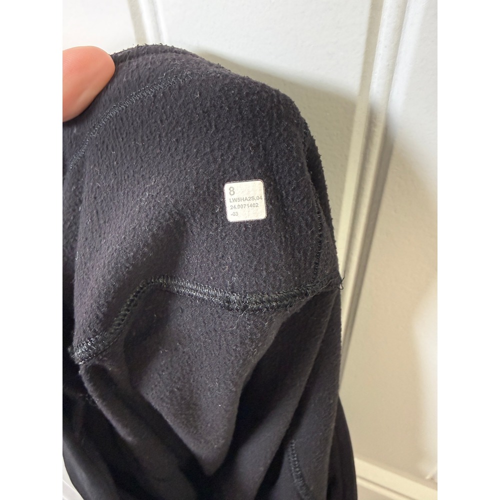 Lululemon Fleece High-Rise Running Tight 8 Black Excellent Square Dot Minimalist - Picture 8 of 8